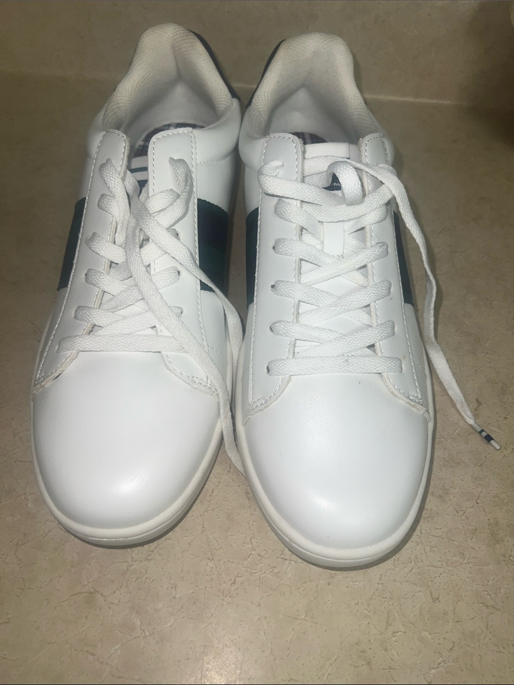 Ben Sherman White Sneakers with Black Side Detail